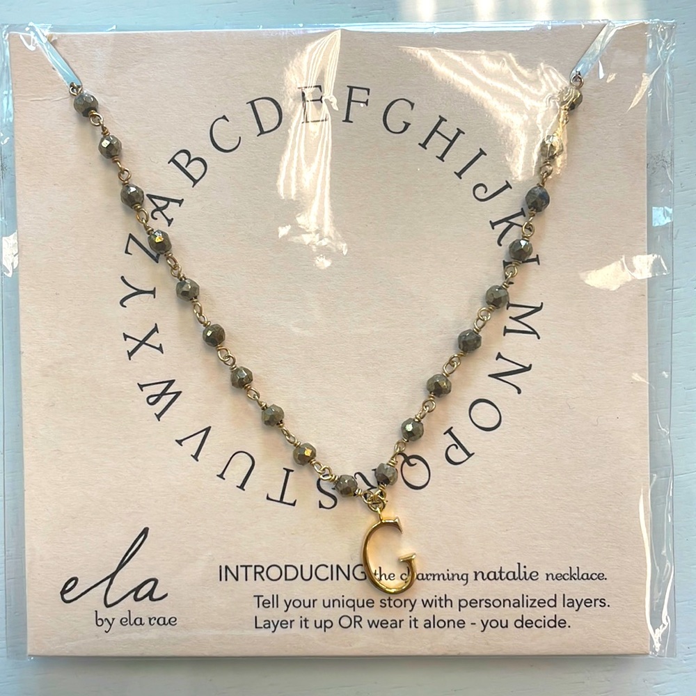 Ela Rae initial G necklace 14k gold plated